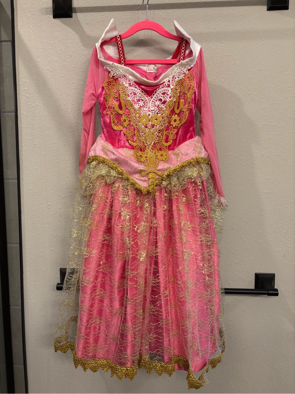 Sleeping Beauty Aurora Pink and Gold Princess Costume Dress